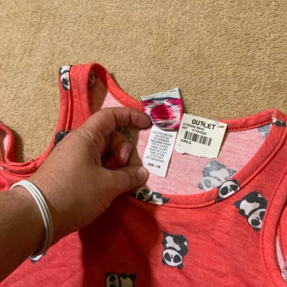 Dreamgirl Sz 7/8 Peach Cold Shoulder Hi-low Long Sleeve‎ Round Neck Panda (E) - Picture 6 of 8